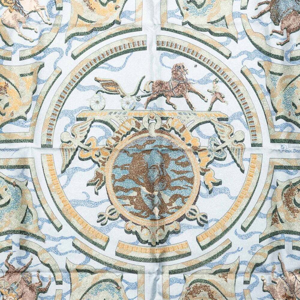 HERMES Blue Silk Scarf - Picture 2 of 8